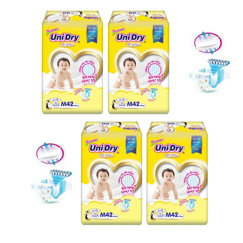 Tả dán - combo 4 bịch tả dán unidry s48 - m42 - l38 - xl34 miếng