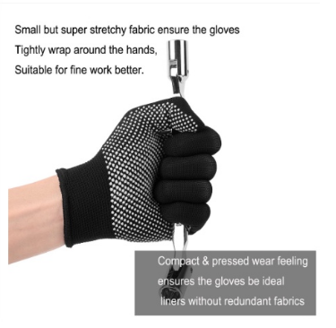 1 Pair nylon non-slip dispensing gloves skid resistancef safty working gloveyu 