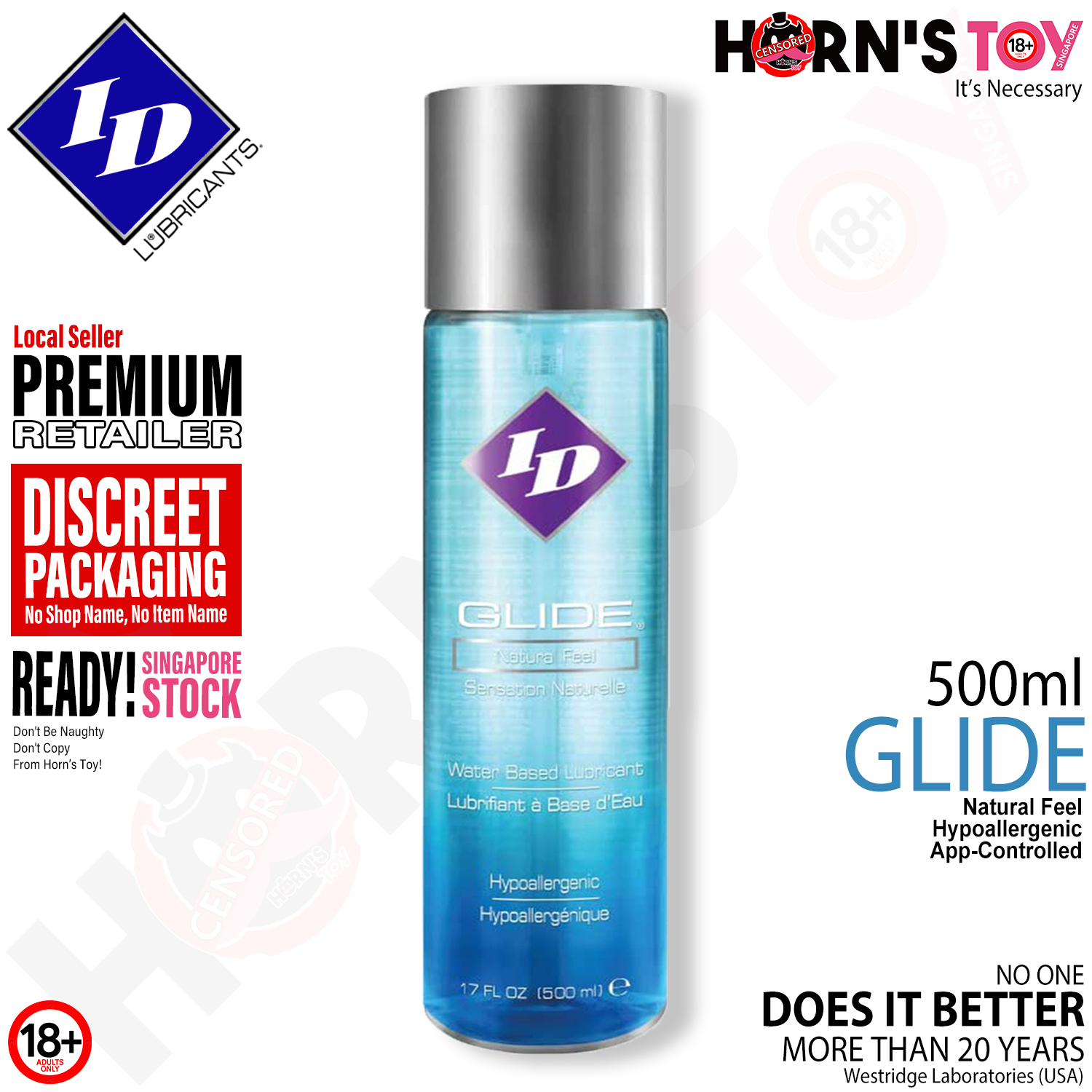 Id Glide Natural Feel Water-Based Lubricant 17 Ounce Pump - Body-Safe  Formula | Lazada Singapore
