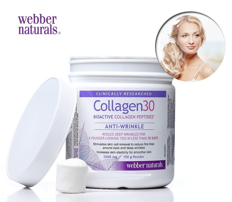 Collagen30® Bioactive Collagen Peptides 2500 mg powder, Webber Naturals , Canada