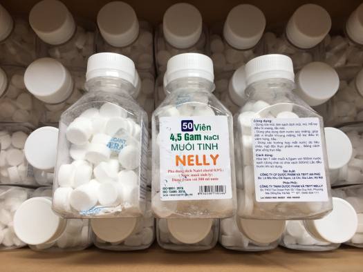 Viên Muối Sinh Lý tự pha NaCl 0.9% - NELLY An Phú - Nước Muối Súc Miệng Hàng Ngày - Tự Pha Dung Dịch Nước Muối Sinh Lý Dễ Dàng - Súc Miệng, rửa mũi - Hộp 50 viên