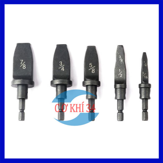 Bộ 5 Loe Ống Đồng, Bộ Lã Ống Đồng Bằng Khoan Chuôi Lục Giác