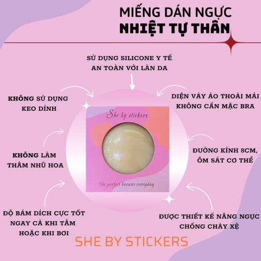 Miếng dán ngực dán đầu ti silicon nhiệt tự thân She By Stickers