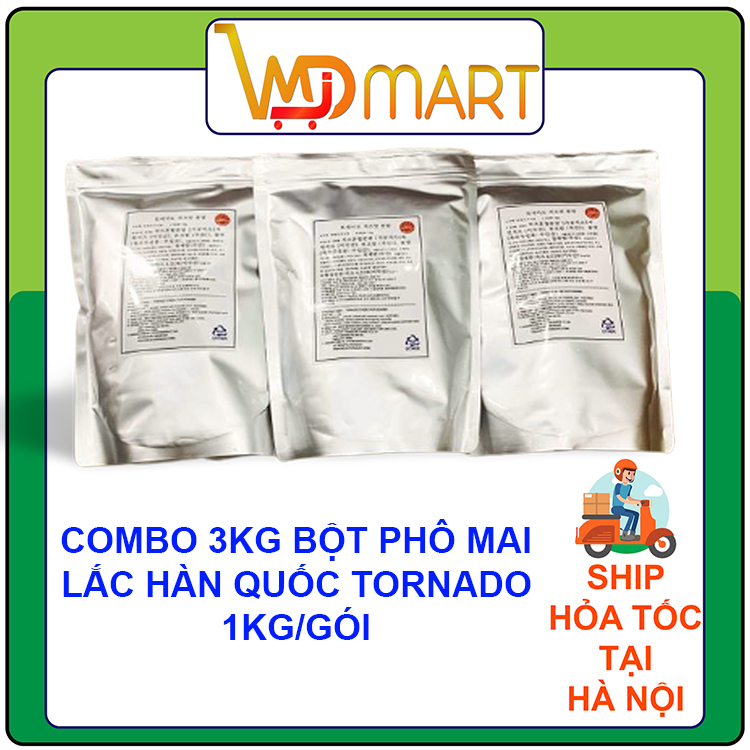 Combo 3kg Bột Phô Mai Lắc Tonado Hàn Quốc