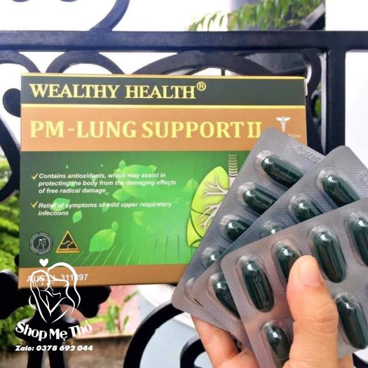 Viên uống giải độc và bổ phổi Wealthy Health PM Lung Support II 60 Tablets