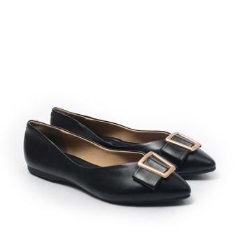 Giày lười búp bê nữ mũi nhọn phối nơ khóa hình thang, bb x18 - B.Q thương hiệu Việt 2022