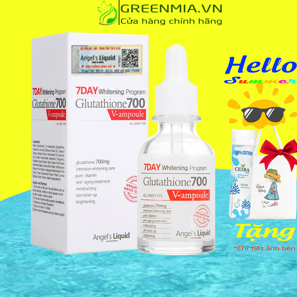 Serum Angel's Liquid Dưỡng Trắng Mờ Thâm Sẹo Angel's Liquid 7 Day Whitening Program Glutathione 700 V-Ample 30ml
