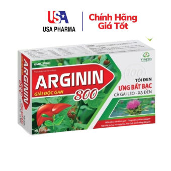 Viên uống giải độc gan ARGININ 800 TỎI ĐEN ƯNG BẤT BẠC - Hộp 60 viên
