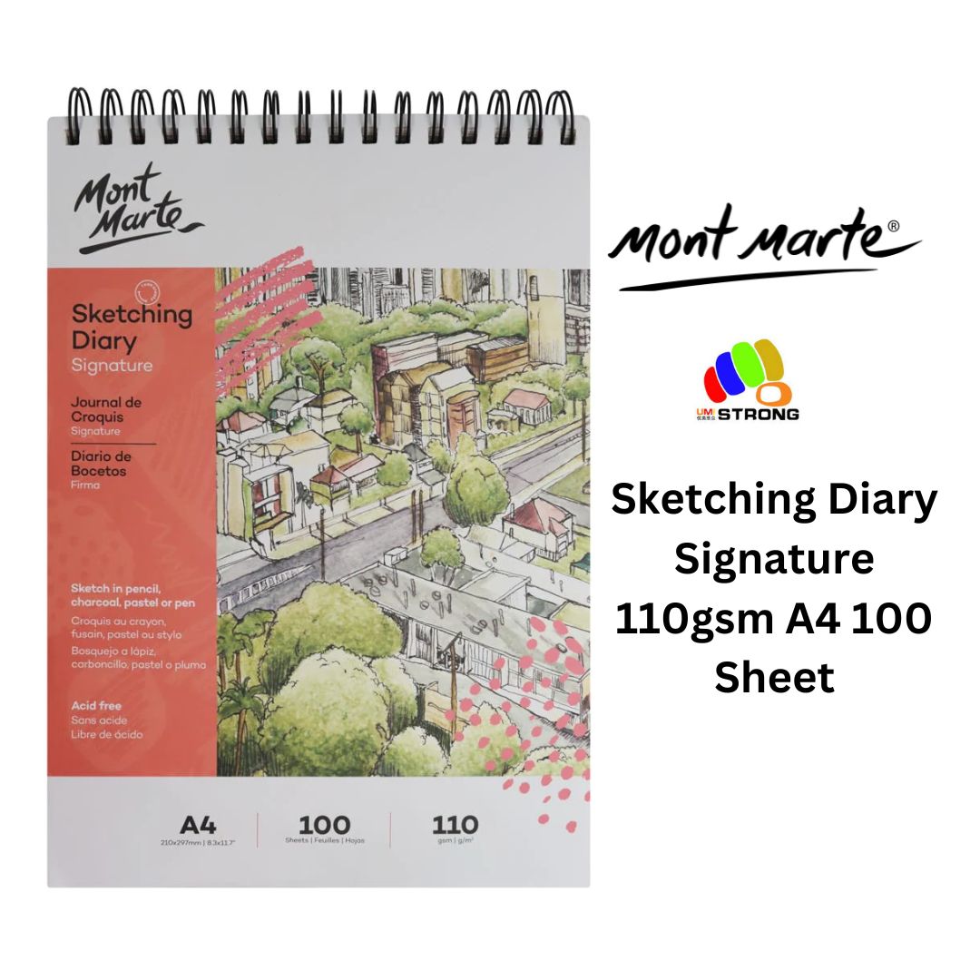 Mont Marte Signature Hardbound Sketch Book 80 Sheets 110GSM SketchBook  Sketch A3/A4/A5 Drawing Book Art Supplies
