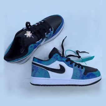 Giày thể thao jordan 1 low tie dye, giày sneaker jd1 xanh loang cổ thấp nam nữ đủ size 36-43