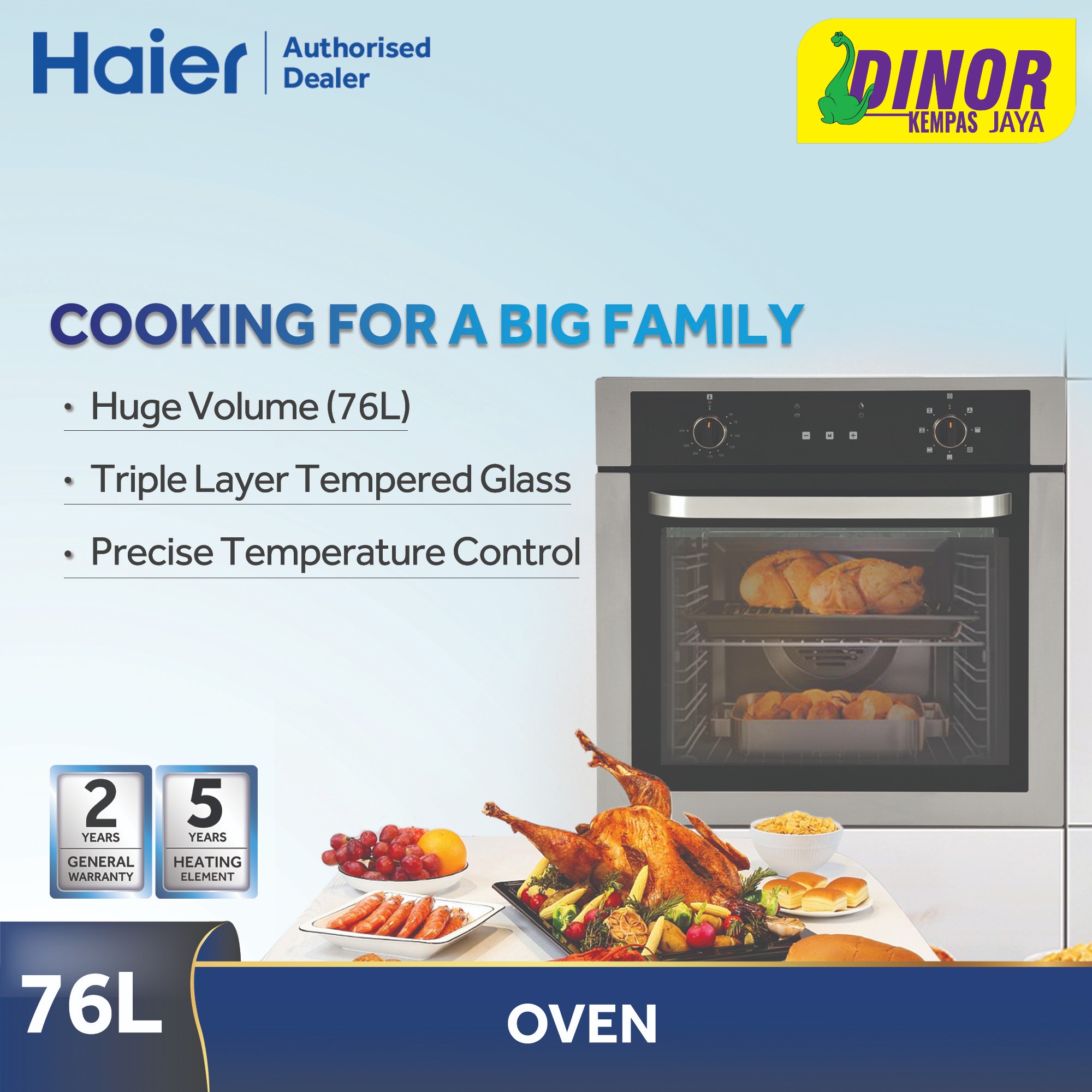Haier 80L Build In Oven 7 Function  HWO60S7EX1
