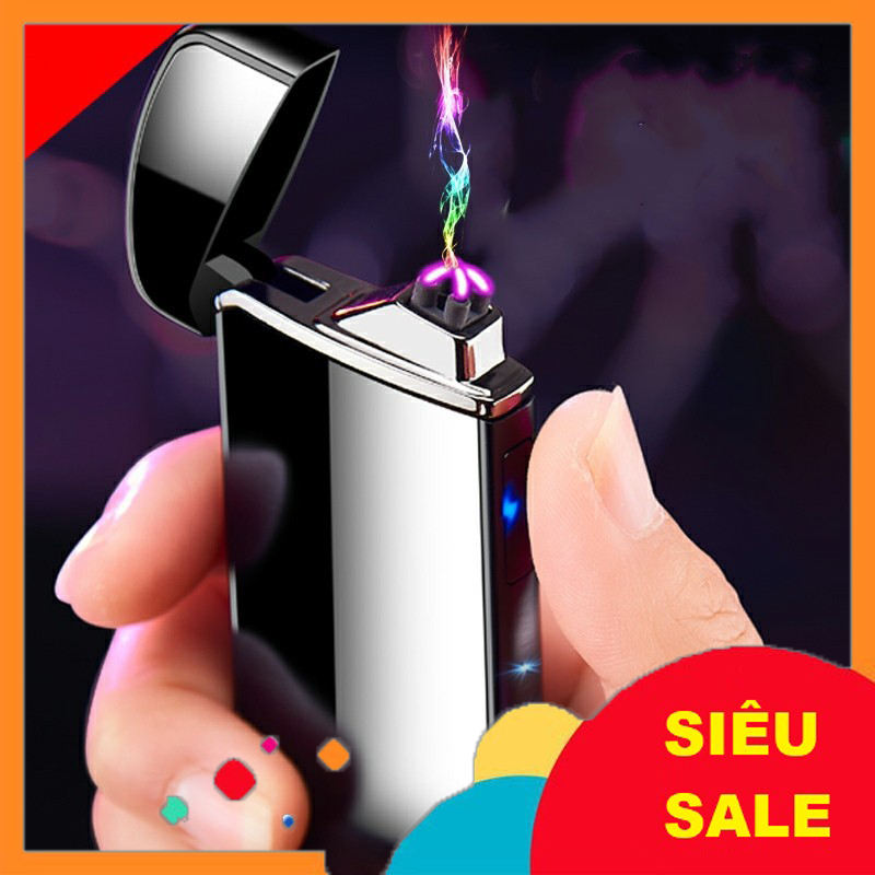 Bật lửa điện plasma có đèn led hiển thị Pin nút nguồn cảm ứng