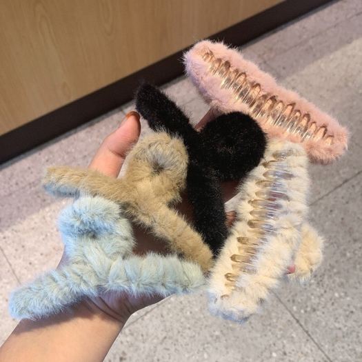 kẹp tóc☞●♞  Kẹp tóc càng cua vải lông phong cách Hàn Quốc xinh xắn cho nữ