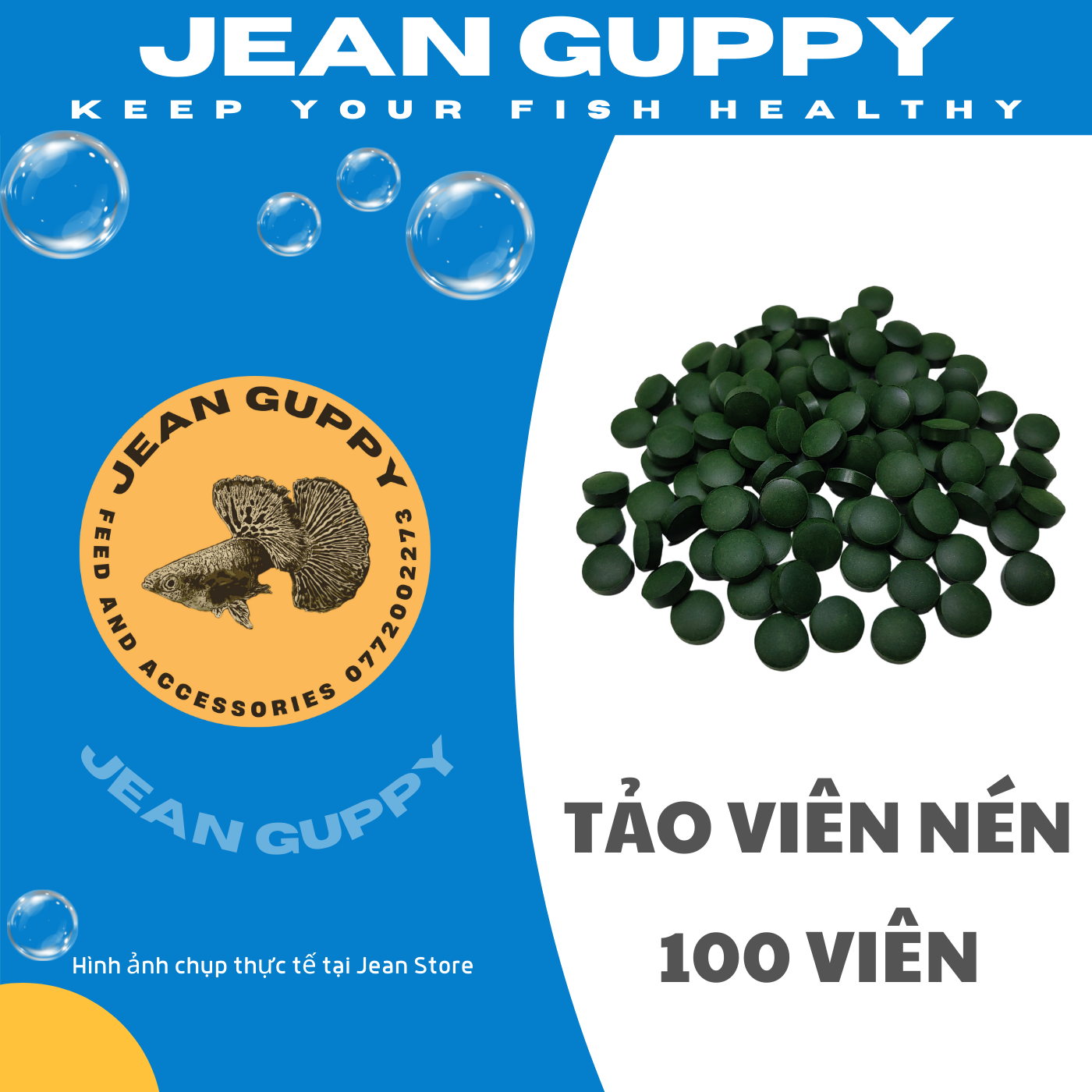 Tảo viên - 100 viên - thức ăn cá cảnh và atermia
