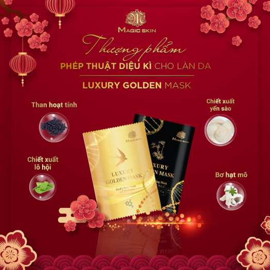 mặt nạ Ủ YẾN THẢI ĐỘC CẤY TRẮNG Luxury Golden Mask Magic Skin NÂNG TÔNG TRẮNG HỒNG