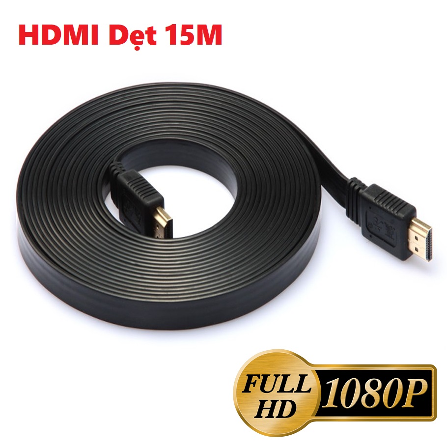 Dây cáp HDMI dẹt chuẩn Full HD 1080p dài 15m - Dây HDMI dẹp cao cấp dài 15m