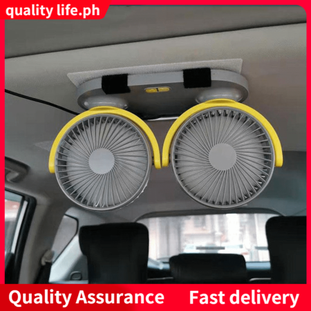 Foldable Silent Car Fan - 360 Degree Rotation, 3 Speeds