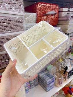 Hộp và rổ đựng dụng cụ làm nail nhựa dẻo abs chia 4 ngăn tiện lợi rộng rãi