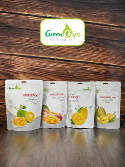 Combo Mít Sấy Khô 210g + Trái Cây Tổng Hợp Sấy Khô 250g + Sầu Riêng Sấy Lạnh 30g + Xoài Sấy Dẻo 100g - Green Chips