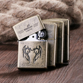 Bật Lửa Hột Quẹt Zippo Sưu Tầm Vàng Đồng