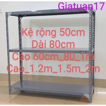 Kệ sắt mâm vê lỗ (rộng 50cm dài 80cm), (cao 60cm, 80cm, 1m,1.2m,1.5m,2m) nhiều tầng