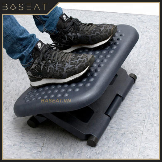 Kê chân văn phòng, giá đỡ, kệ để gác nâng hạ massage bằng nhựa màu đen tại chỗ ghế ngồi, dưới bàn làm việc, học tập - FOOTREST Công thái học