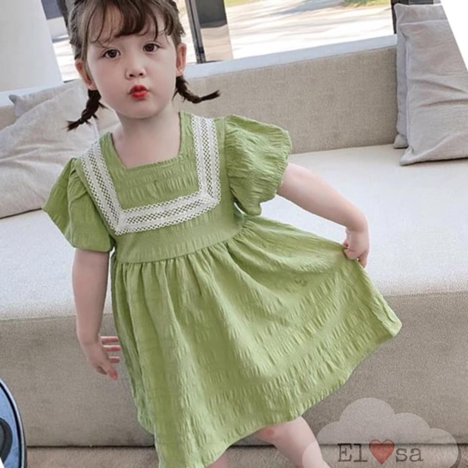 Váy bé gái VINTAGE PHỐI REN - VBG-vintage-ren