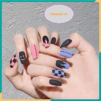 Bộ 24 móng tay giả - kèm keo mẫu KM - nail đẹp