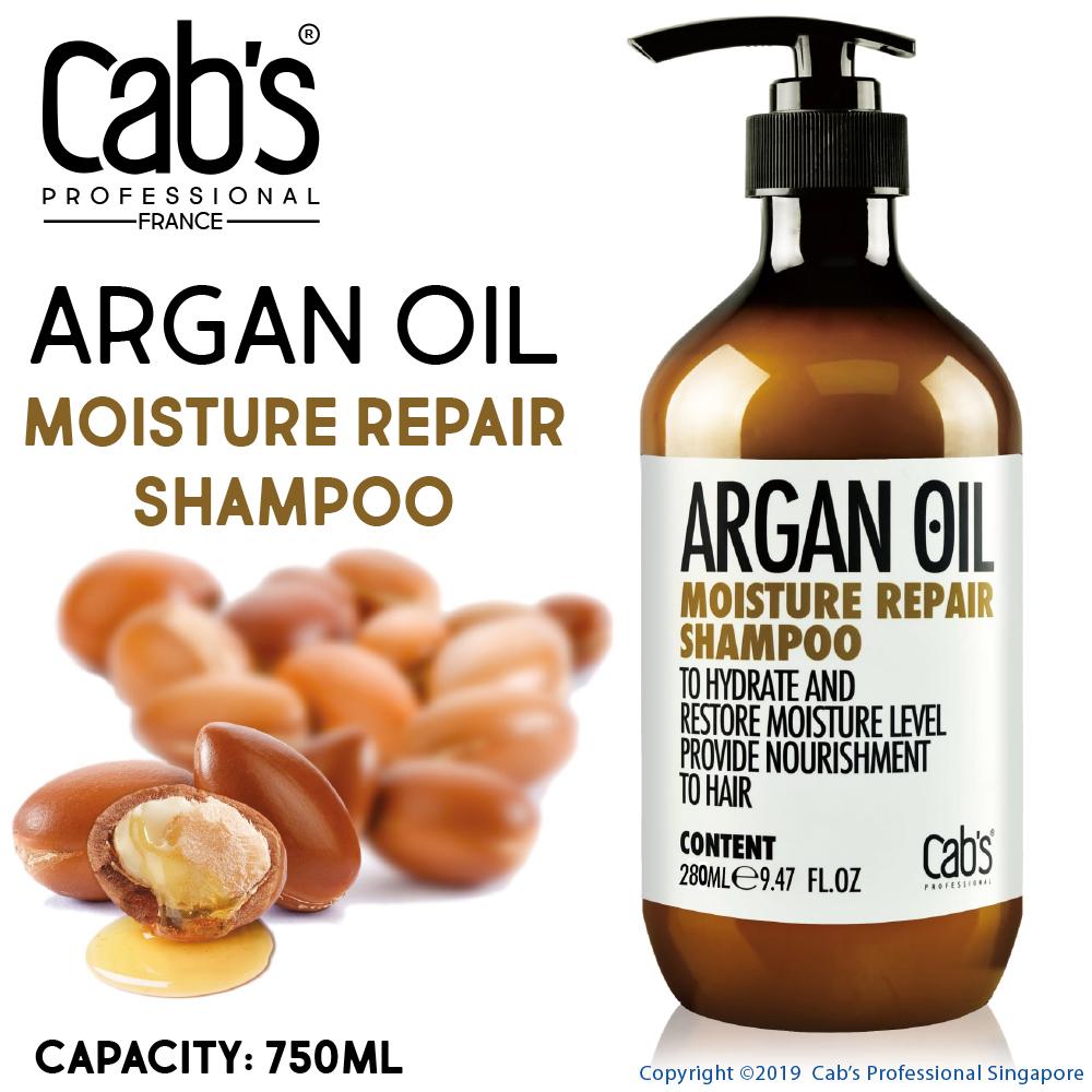 Cab's Professional Morocco Moroccan Argan Oil Moisture Repair Hair Shampoo (750ml), Large Size Capacity