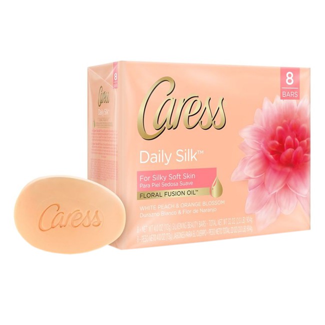 Lốc Xà bông cục hương nước hoa dưỡng ẩm da Caress Daily Silk Floral Oil Essence 106g - Hàng nhập khẩu Mỹ