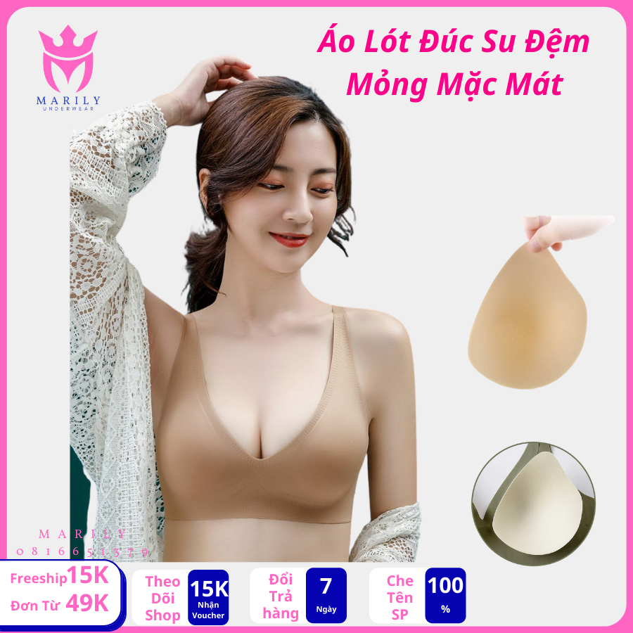 Áo lót đúc su đệm mỏng, áo ngực không gọng su đúc mát mặc mùa hè ha008 hàng cao cấp marily
