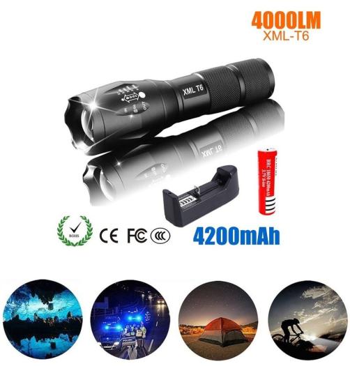 ĐÈN PIN SIÊU SÁNG CÔNG NGHỆ NHẬT XML - T6 LED Cao Cấp Hợp Kim Chống Nước Pin Có Thể Sạc Lại Full box Bảo Hành 12 Tháng