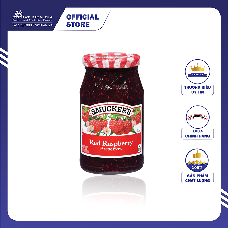 Mứt mâm xôi đỏ smucker's 340g