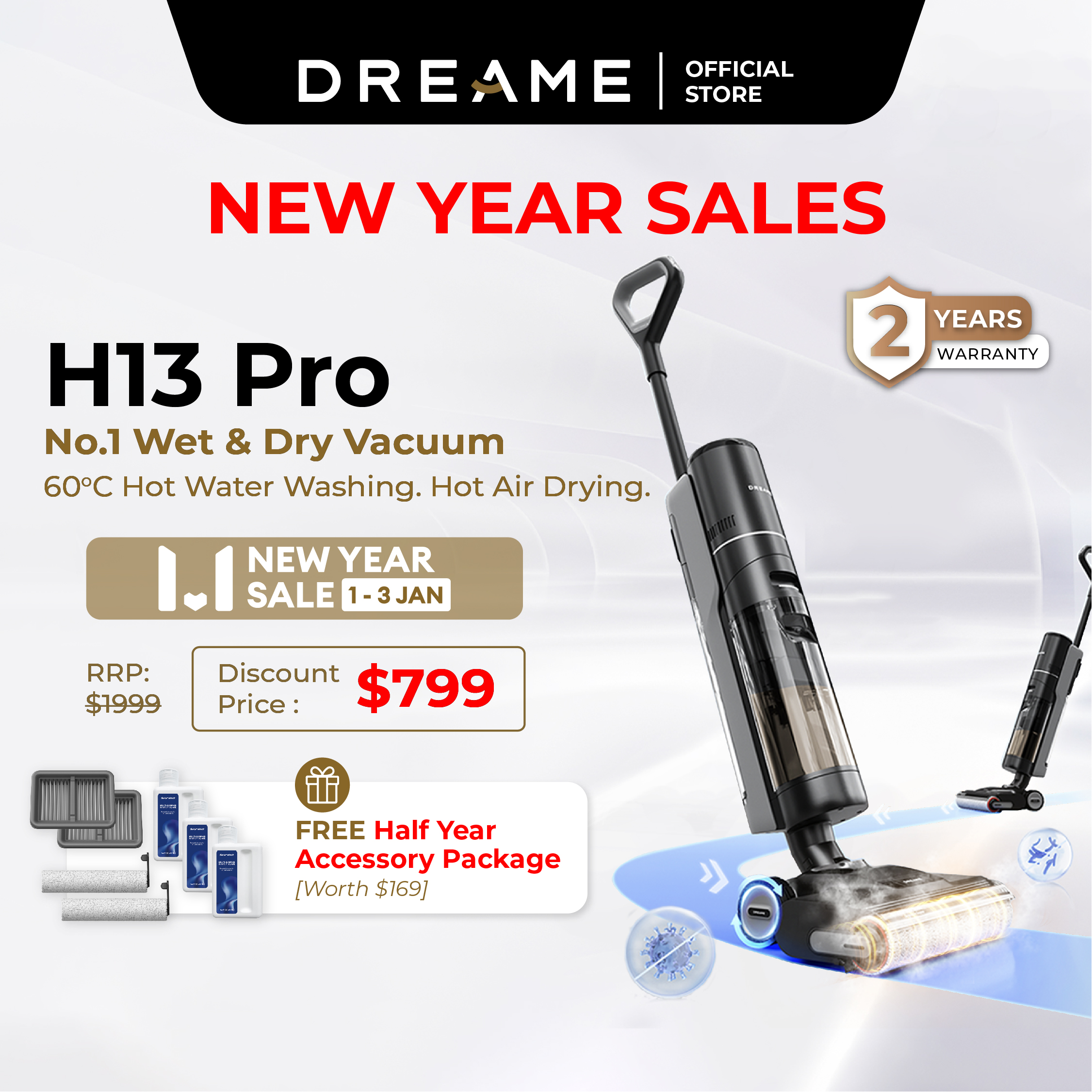 2 Years Warranty】Dreame D10 Plus / D10s Plus Robot Vacuum Cleaner, Auto-Empty 4L, 5,000Pa Suction Power