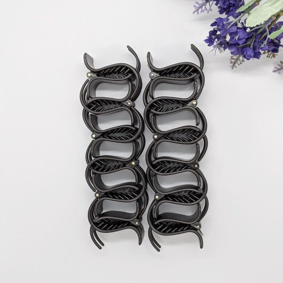 Set 12 kẹp càng cua đen nhám, kẹp tóc càng cua