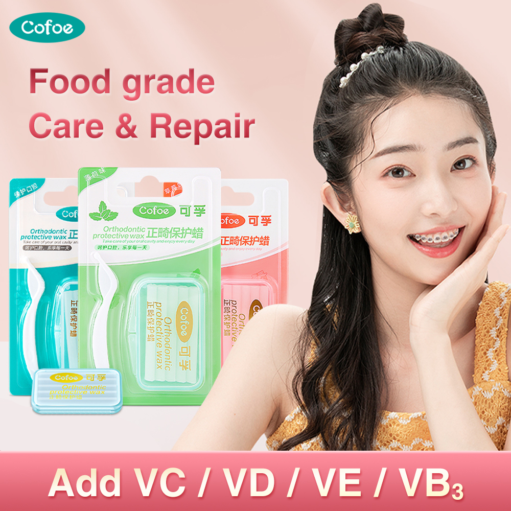 Cofoe Gôm Sáp Nha Khoa Chỉnh Nha Ăn Được Có Hương Vị Sáp Bảo Vệ Ortho Nha Sĩ Khối Cho Niềng Răng Bộ Dụng Cụ Bảo Vệ Miệng Chống Mài Mòn