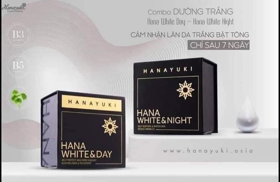 Combo Kem Dưỡng Trắng Da Ban Ngày - Đêm Hanayuki