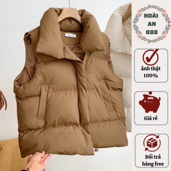 Áo phao trần bông ba lỗ, áo khoác gile mùa đông dày đẹp ấm, áo phao béo khoá zip phong cách hàn quốc, áo gile nam nữ