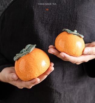 Hũ, Bình Đựng Trà Cỡ Nhỏ Bằng Sứ Hình Quả Cam Độc Đáo