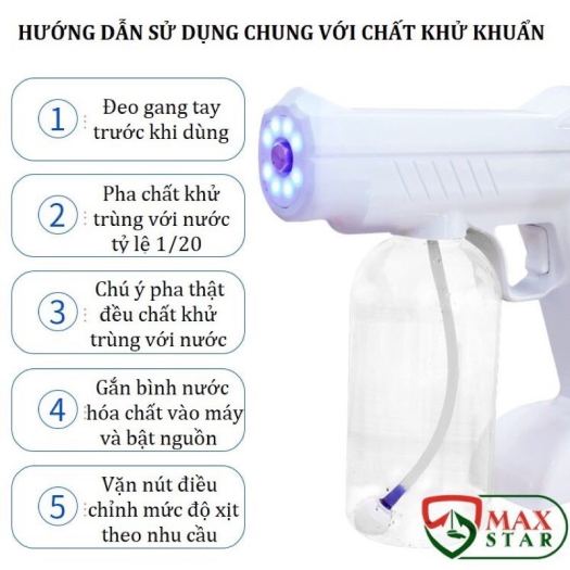 No  Súng Xịt Khử Khuẩn Atomizer - Máy Phun Sát Khuẩn Cầm Tay Nanomax Diệt Sạch Vi Khuẩn - Bảo Hành 6 Tháng