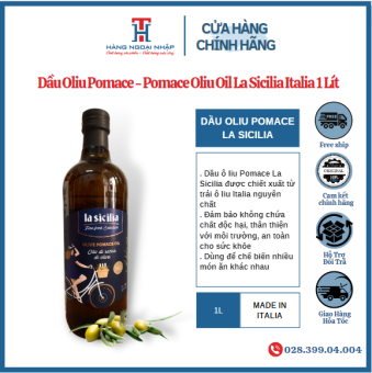 Dầu Oliu Pomace La Sicilia Chuyên Dùng Hàng Ngày Cho Gia Đình 1 Lít [ Nhập Khẩu Ý ] [Date New]