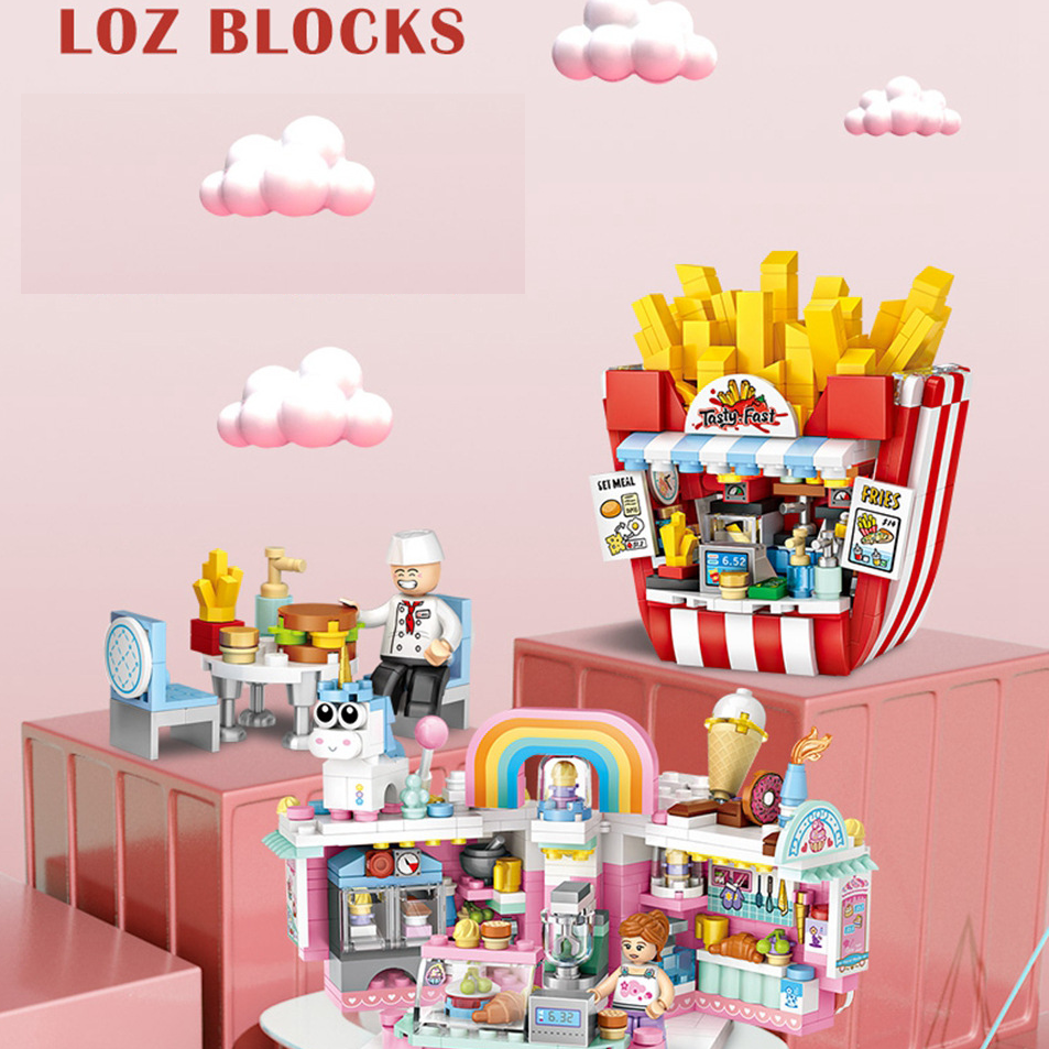 Bộ đồ chơi lắp ráp Building blocks mô hình cửa hàng tiệm lợi 1729-1732