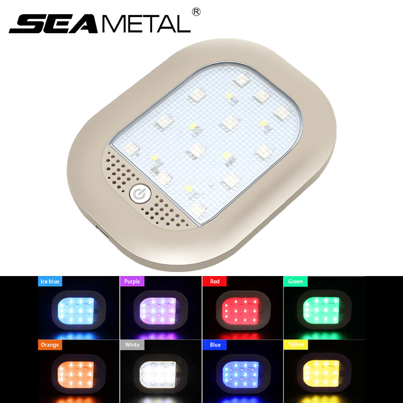 1 chiếc đèn ngủ sạc usb đèn led đọc sách nội thất xe hơi 8 màu đèn trần nóc cốp xe