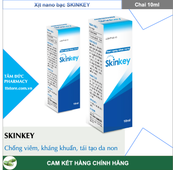 Xịt Nano Bạc SKINKEY [Chai 10ml] - Sát trùng làm sạch da mát dịu da làm mờ sẹo mờ thâm da