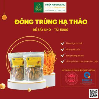 Đế Đông trùng hạ thảo sấy khô Helthstore cải thiện sức khỏe Túi 500g