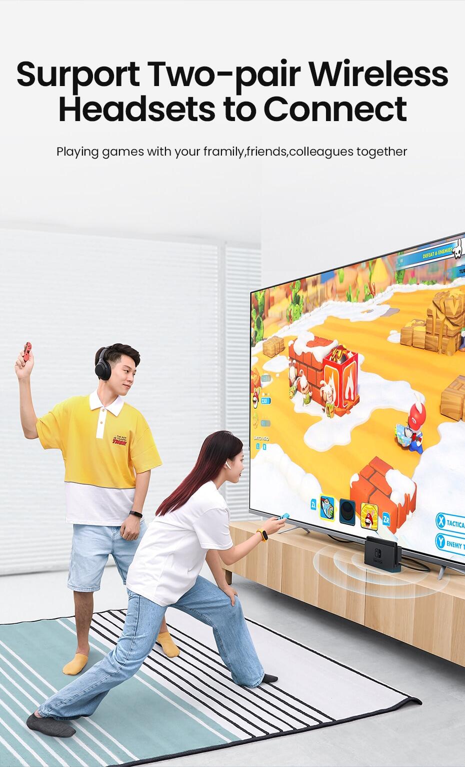 Ugreen Bluetooth 5.0 Transmitter for Switch/PS4 3 <p class="QN2lPu">Compatible with:</p> <p class="QN2lPu">✔️ PS5/PS4/PS3</p> <p class="QN2lPu">✔️ Nintendo Switch</p> <p class="QN2lPu">✔️ Windows/Linux</p> <p class="QN2lPu">Not Compatible with:</p> <p class="QN2lPu">❌ Mic/ Calling</p> <p class="QN2lPu">❌ Nintendo Switch Lite</p> <p class="QN2lPu">❌ Aptx</p> <p class="QN2lPu">❌ Airpod Pro 2</p>