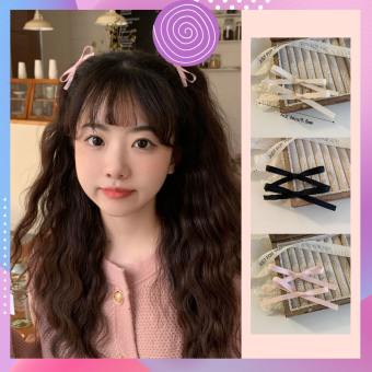 Kẹp tóc nơ ruy băng màu sắc ngọt ngào