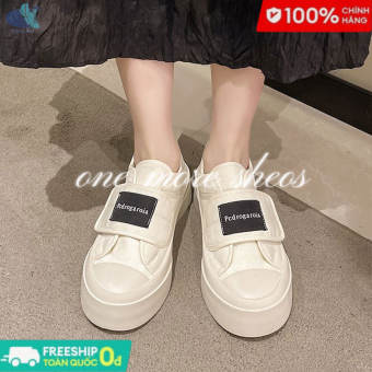 YUNGUANG Khóa dán bánh quy giày mới thường ngày bánh mì nhỏ màu trắng giày nữ đế dày giày lười vải giày nữ