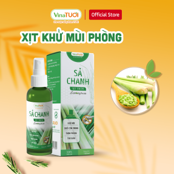 Chai Tinh Dầu Sả Chanh Xịt Thơm Phòng 100ml VINA TƯƠI Sả Chanh Xịt Đuổi Muỗi Cho Bé