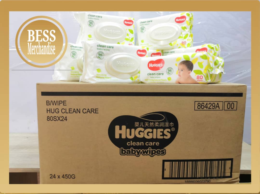 Huggies clean care baby wipes 80pcs x 24pack (1BOX)